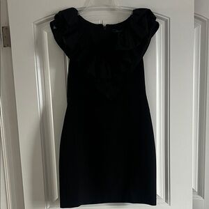 BCBGMaxAzria Black Mini Dress with Ruffles